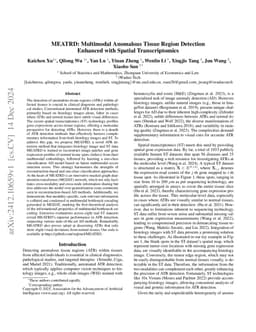 MEATRD: Multimodal Anomalous Tissue Region Detection Enhanced with
  Spatial Transcriptomics