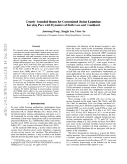 Doubly-Bounded Queue for Constrained Online Learning: Keeping Pace with Dynamics of Both Loss and Constraint