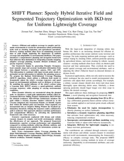SHIFT Planner: Speedy Hybrid Iterative Field and Segmented Trajectory Optimization with IKD-tree for Uniform Lightweight Coverage