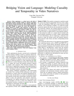Bridging Vision and Language: Modeling Causality and Temporality in
  Video Narratives