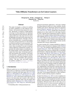 Video Diffusion Transformers are In-Context Learners