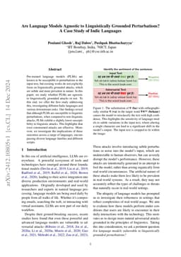 Are Language Models Agnostic to Linguistically Grounded Perturbations? A
  Case Study of Indic Languages