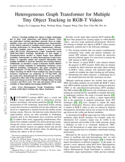 Heterogeneous Graph Transformer for Multiple Tiny Object Tracking in
  RGB-T Videos