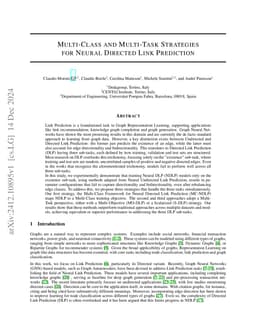 Multi-Class and Multi-Task Strategies for Neural Directed Link
  Prediction