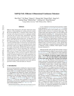 SoftVQ-VAE: Efficient 1-Dimensional Continuous Tokenizer