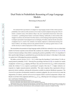 Dual Traits in Probabilistic Reasoning of Large Language Models