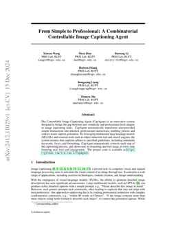From Simple to Professional: A Combinatorial Controllable Image
  Captioning Agent