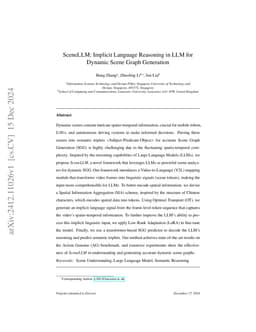 SceneLLM: Implicit Language Reasoning in LLM for Dynamic Scene Graph Generation