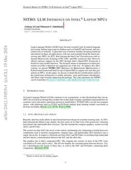NITRO: LLM Inference on Intel Laptop NPUs