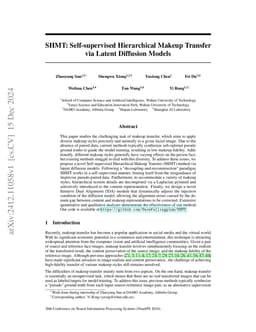 SHMT: Self-supervised Hierarchical Makeup Transfer via Latent Diffusion
  Models
