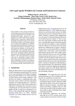LAW: Legal Agentic Workflows for Custody and Fund Services Contracts