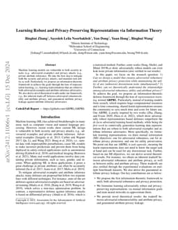 Learning Robust and Privacy-Preserving Representations via Information
  Theory