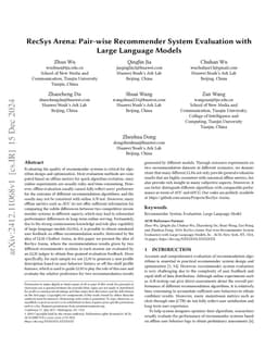RecSys Arena: Pair-wise Recommender System Evaluation with Large
  Language Models