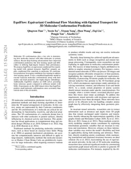 EquiFlow: Equivariant Conditional Flow Matching with Optimal Transport
  for 3D Molecular Conformation Prediction