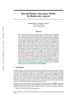 BarcodeMamba: State Space Models for Biodiversity Analysis