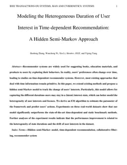 Modeling the Heterogeneous Duration of User Interest in Time-Dependent
  Recommendation: A Hidden Semi-Markov Approach