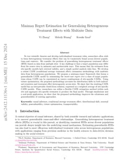 Minimax Regret Estimation for Generalizing Heterogeneous Treatment
  Effects with Multisite Data