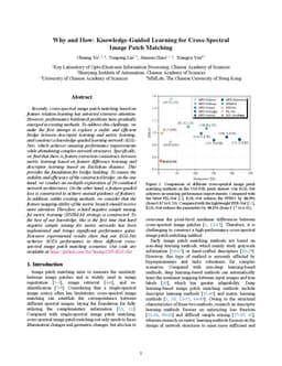 Why and How: Knowledge-Guided Learning for Cross-Spectral Image Patch
  Matching