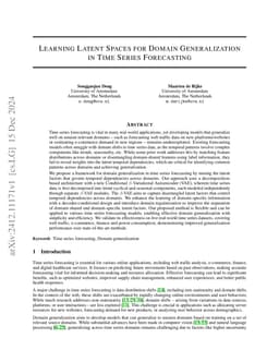 Learning Latent Spaces for Domain Generalization in Time Series
  Forecasting