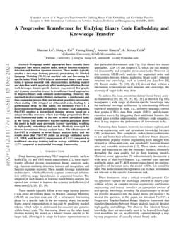 A Progressive Transformer for Unifying Binary Code Embedding and
  Knowledge Transfer