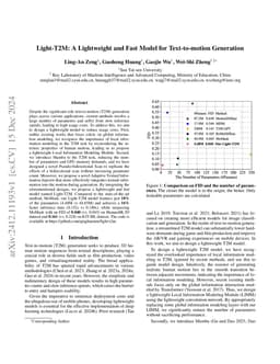 Light-T2M: A Lightweight and Fast Model for Text-to-motion Generation