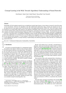 Concept Learning in the Wild: Towards Algorithmic Understanding of
  Neural Networks