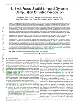 Uni-AdaFocus: Spatial-temporal Dynamic Computation for Video Recognition
