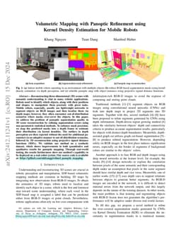 Volumetric Mapping with Panoptic Refinement via Kernel Density
  Estimation for Mobile Robots