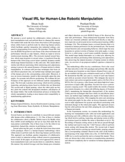 Visual IRL for Human-Like Robotic Manipulation