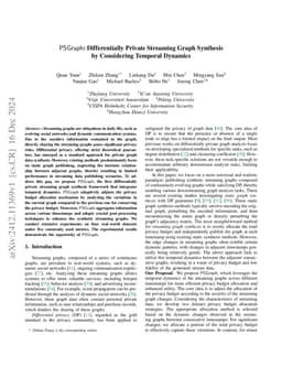 PSGraph: Differentially Private Streaming Graph Synthesis by Considering Temporal Dynamics