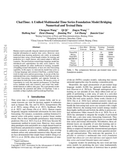 ChatTime: A Unified Multimodal Time Series Foundation Model Bridging
  Numerical and Textual Data