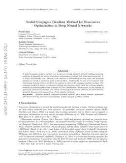 Scaled Conjugate Gradient Method for Nonconvex Optimization in Deep
  Neural Networks