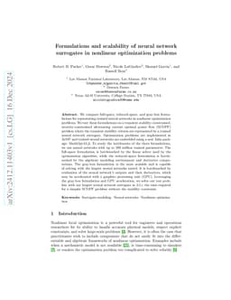 Formulations and scalability of neural network surrogates in nonlinear
  optimization problems