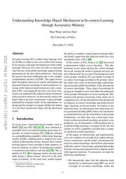 Understanding Knowledge Hijack Mechanism in In-context Learning through
  Associative Memory