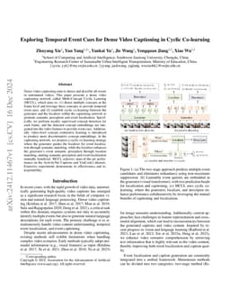 Exploring Temporal Event Cues for Dense Video Captioning in Cyclic
  Co-learning