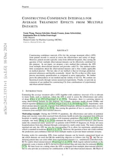 Constructing Confidence Intervals for Average Treatment Effects from
  Multiple Datasets