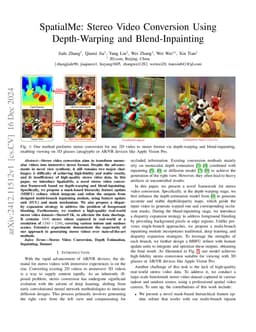 SpatialMe: Stereo Video Conversion Using Depth-Warping and
  Blend-Inpainting