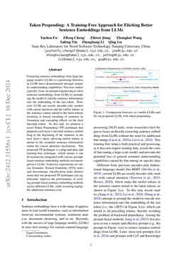 Token Prepending: A Training-Free Approach for Eliciting Better Sentence
  Embeddings from LLMs