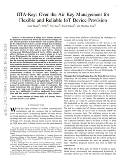 OTA-Key: Over the Air Key Management for Flexible and Reliable IoT
  Device Provision