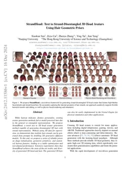 StrandHead: Text to Strand-Disentangled 3D Head Avatars Using Hair
  Geometric Priors
