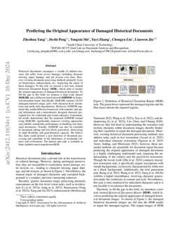 Predicting the Original Appearance of Damaged Historical Documents