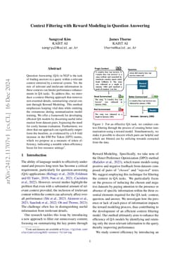 Context Filtering with Reward Modeling in Question Answering