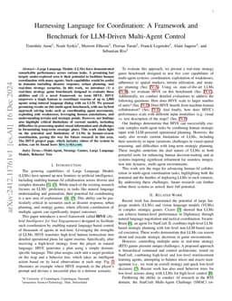 Harnessing Language for Coordination: A Framework and Benchmark for LLM-Driven Multi-Agent Control