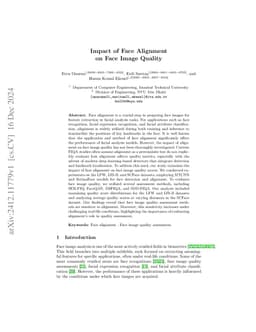 Impact of Face Alignment on Face Image Quality