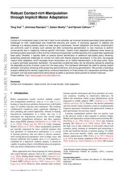 Robust Contact-rich Manipulation through Implicit Motor Adaptation