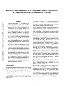 SciFaultyQA: Benchmarking LLMs on Faulty Science Question Detection with
  a GAN-Inspired Approach to Synthetic Dataset Generation