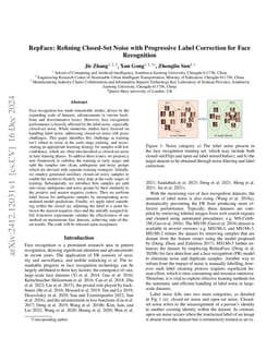 RepFace: Refining Closed-Set Noise with Progressive Label Correction for
  Face Recognition