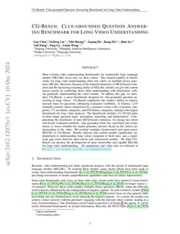 CG-Bench: Clue-grounded Question Answering Benchmark for Long Video
  Understanding