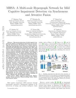 MHSA: A Multi-scale Hypergraph Network for Mild Cognitive Impairment Detection via Synchronous and Attentive Fusion