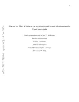 Pop-out vs. Glue: A Study on the pre-attentive and focused attention
  stages in Visual Search tasks